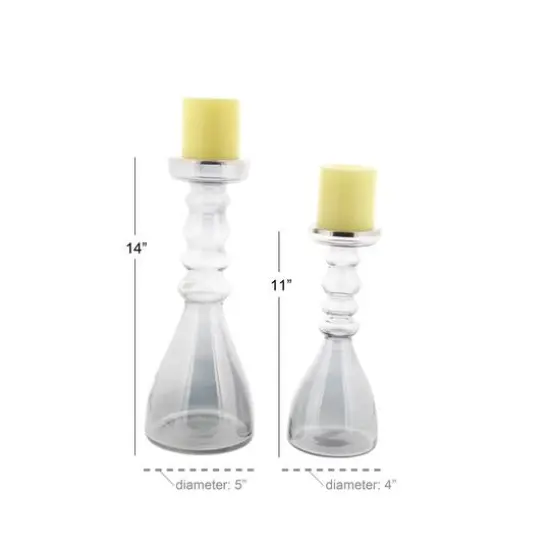 Glass Contemporary Candle Holder Set {6}