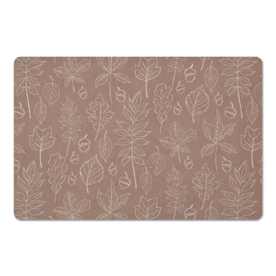 Dusty Rose Leaf Pattern Floor Mat {1}