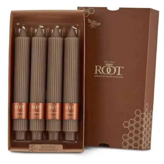 Root Candles 9" Unscented Grecian Collenette Taper Candles, 4ct. Portobello {1}