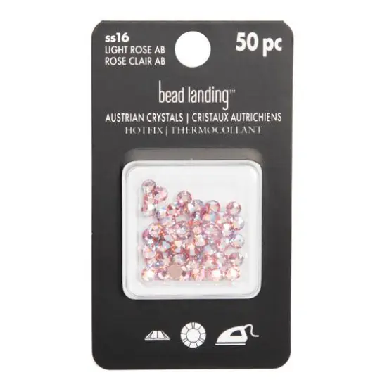SS16 Round Hotfix Austrian Crystals by Bead Landing™, 50ct. Light Rose Aurora Borealis {6}