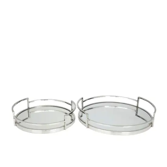 Silver Contemporary Tray, Set of 2" 19", 14" {5}