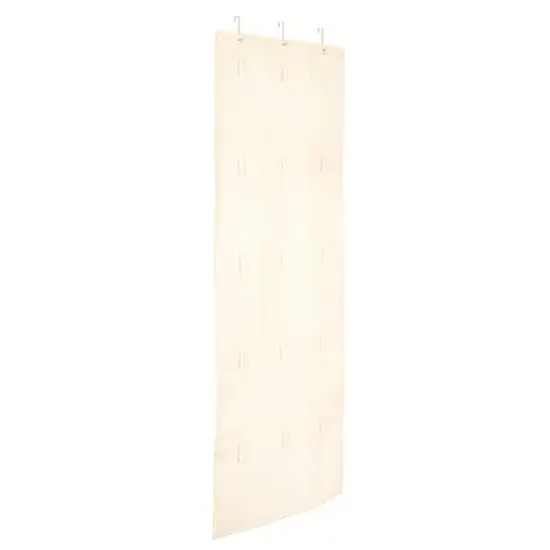 Household Essentials 68" Natural Cotton Over the Door Cap & Hat Organizer {1}