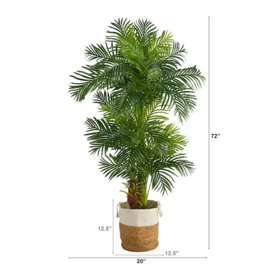 6ft. Hawaii Artificial Palm Tree in Handmade Natural Jute and Cotton Planter {3}