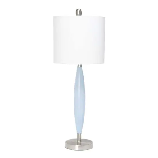 Lalia Home 27" Stylus Table Lamp with White Fabric Shade Blue {1}