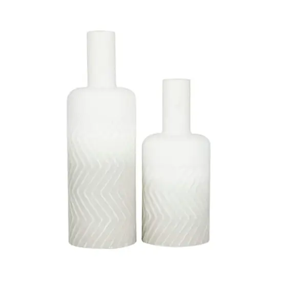 White Metal Modern Vase Set {1}