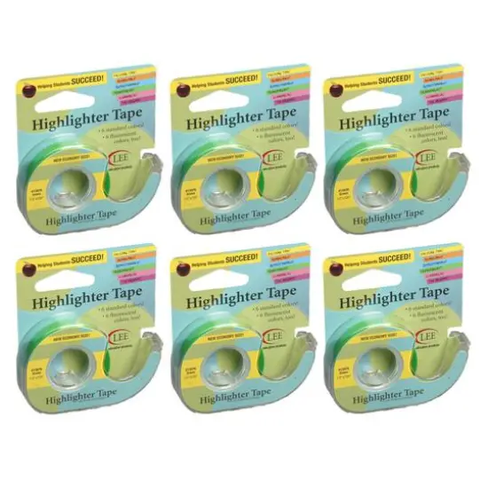 Lee Removable Highlighter Tape, 6ct. Green {1}