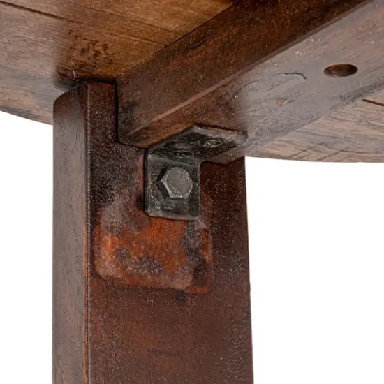 Hello Honey&reg; Elegant Acacia Trestle Round End Table Walnut {4}