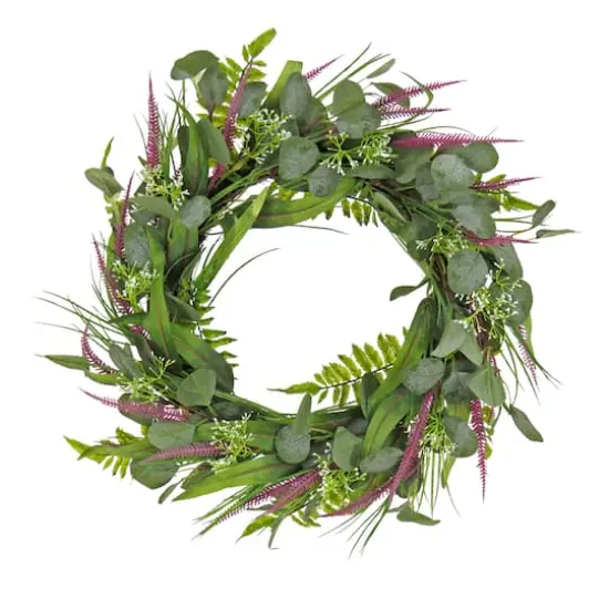 22" Eucalyptus & Lavender Wreath {1}