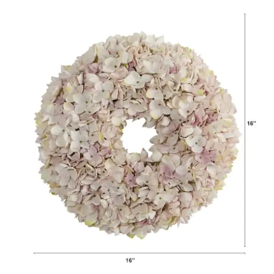 16'' White Hydrangea Wreath {3}
