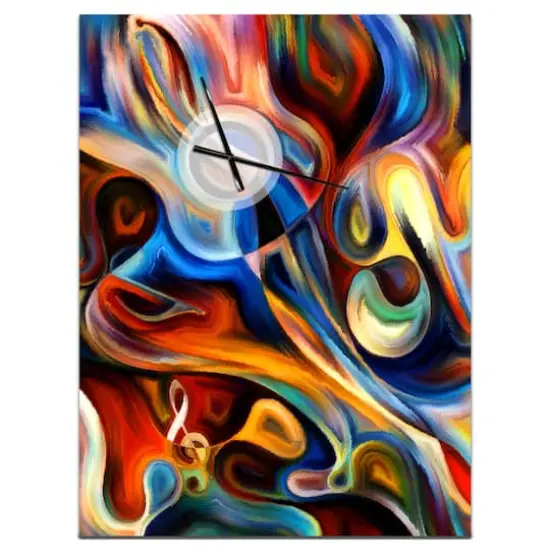 Designart 'Abstract Music And Rhythm Modern Rectangular Wall Clock {1}