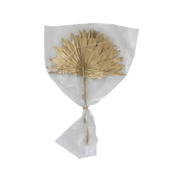 Gold Finish Dried Natural Sun Cut Palm Bunch {1}