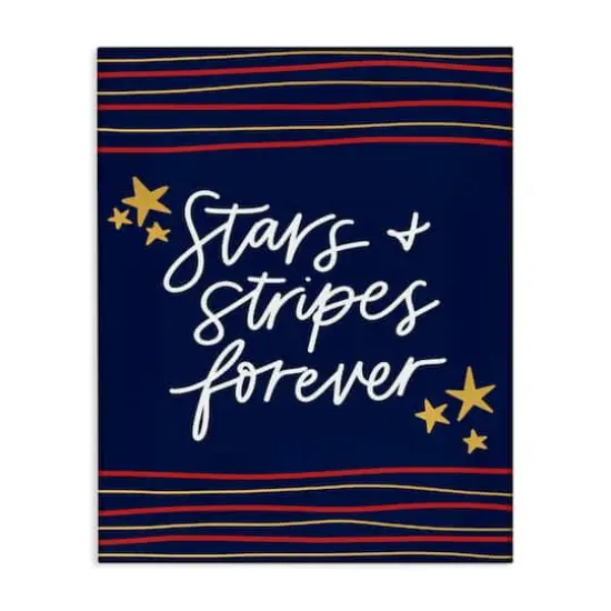 Stupell Industries Stars Stripes Forever Americana Independence Day Canvas Wall Art {1}
