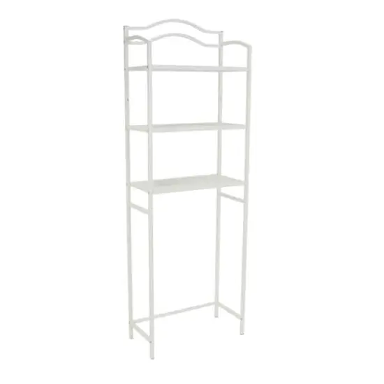 Household Essentials 3-Tier Metal Over the Toilet Storage Shelf White {1}