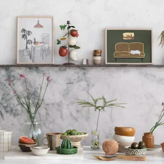 Hello Honey&reg; 16oz. Rustic Striped Stoneware Mugs, 6ct. {5}