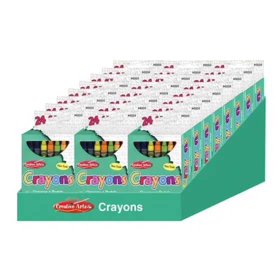 Charles Leonard Creative Arts&trade; Crayons with a Shelf Tray, 24 Packs of 24 {1}