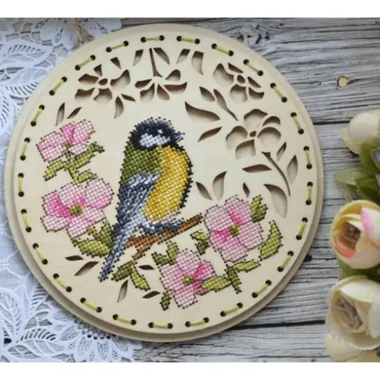 MP Studia Welcoming Spring Cross Stitch On Wood Kit {3}