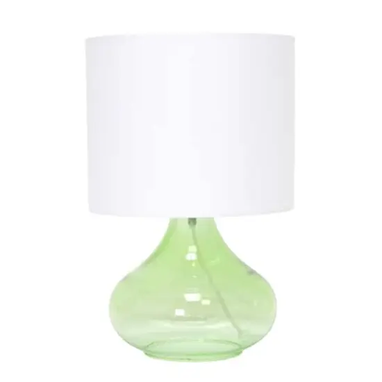 Simple Designs Green & White Glass Raindrop Table Lamp {1}