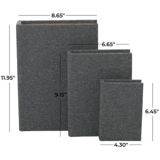 Light Gray Linen Faux Book Box Set {7}