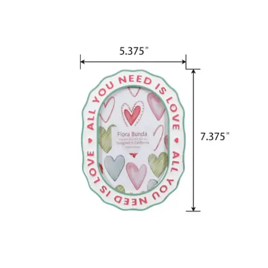 Flora Bunda 4" x 6" ALL YOU NEED IS LOVE Zinc Alloy Picture Frame {5}