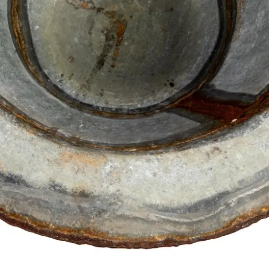 Hello Honey® 16" Zinc Round Metal Footed Planter with Distressed Finish {4}