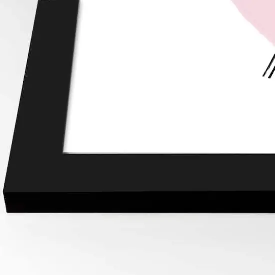 Flower Line Drawing Black Framed Print Under Plexiglass {3}