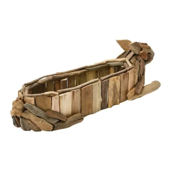 19.5" Driftwood Rabbit Planter {5}
