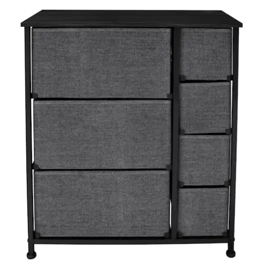 Simplify 7 Drawer Storage Dresser Gray {9}