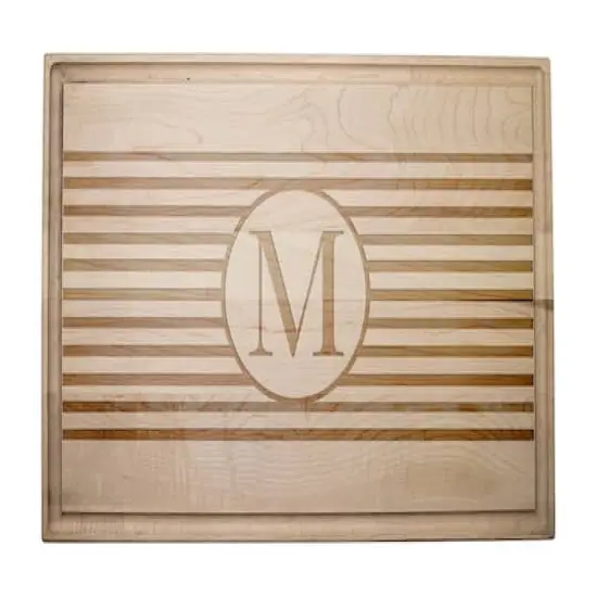 Stripe Monogram Maple Cutting Board {1}