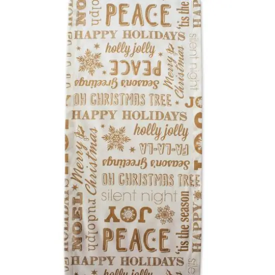 DII&reg; 72" Gold Christmas Collage Table Runner {5}