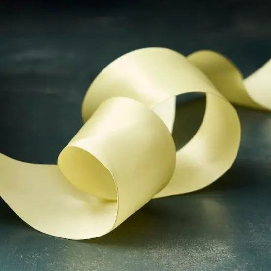 2.5" x 10yd. Satin Wired Ribbon by Celebrate It® Classic Light Yellow {3}