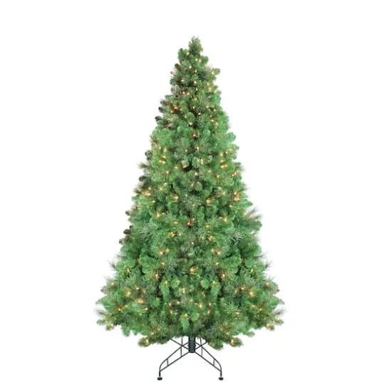 7.5ft. Pre-Lit Canterbury Spruce with Dewdrops Artificial Christmas Tree, Clear Lights {1}