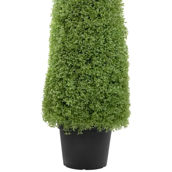 5ft. Unlit Artificial Boxwood Cone Topiary Tree with Round Pot {5}