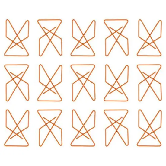 JAM Paper 1.5" Butterfly Clip Paper Clips, 15ct. Orange {4}