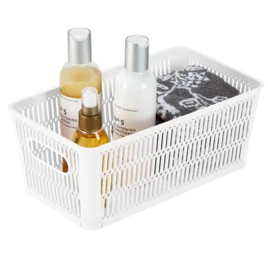 Simplify Slide 2 Stack It Small Storage Tote Baskets, 2ct. White {17}