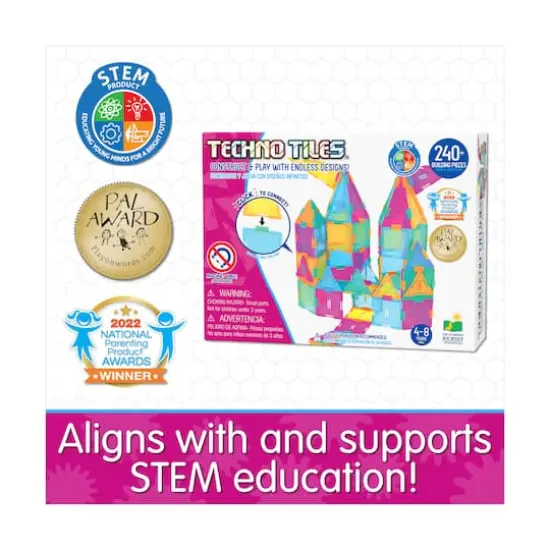 Techno Tiles - Geometric Snap & Build Tiles: Pastel Colors: 240+ Pcs {10}