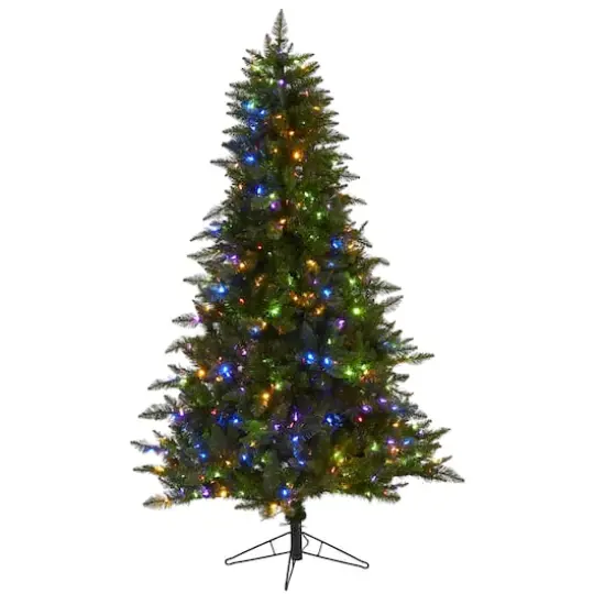 6.5ft. Pre-Lit Vermont Spruce Artificial Christmas Tree, Color Changing LED Lights {1}