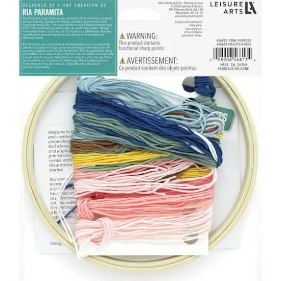 Leisure Arts&reg; 6" Pink Poppies Embroidery Kit {3}