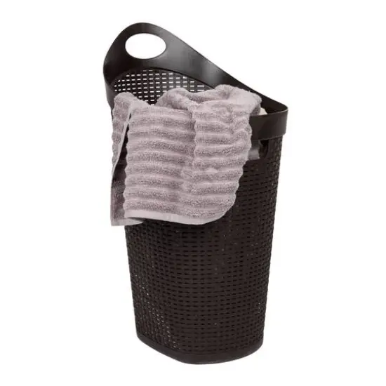 Mind Reader 60L Wheeled Hamper with Cutout Handle Brown {9}