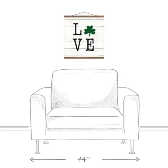 Shamrock Love Shiplap Hanging Canvas 16" x 16" Teak Hanging Canvas {4}