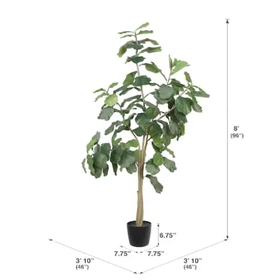 8ft. Potted Artificial Fiddle Tree {5}