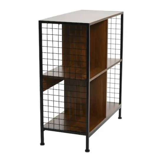 Household Essentials 28" 4-Compartment Trellis Storage Bookshelf Brown {7}