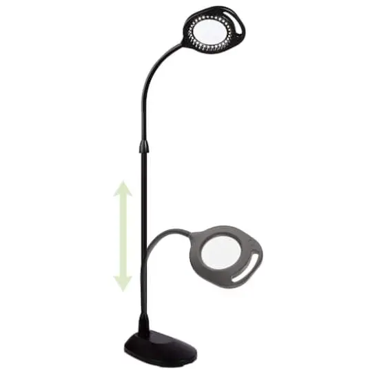 OttLite Black 2-in-1 LED Magnifier Floor and Table Light {1}