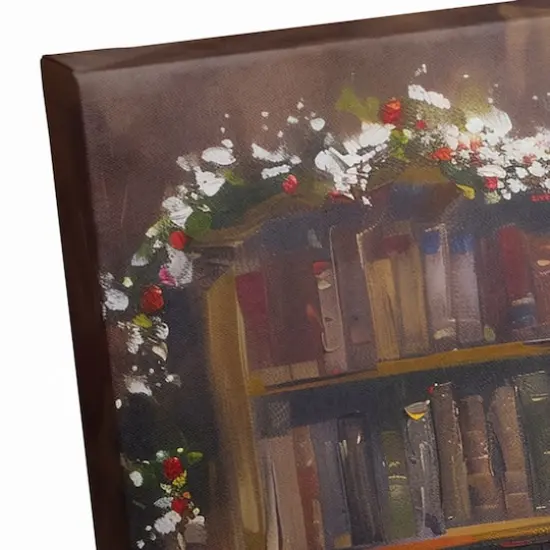 Santa Cozy Library 20" x 20" Canvas Wall Art {6}