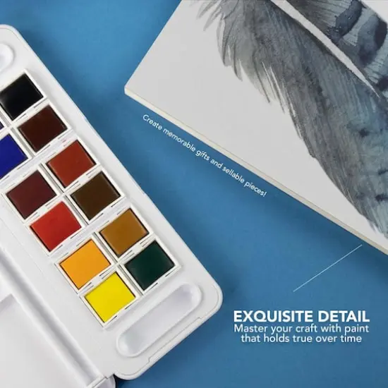Daler-Rowney&reg; Aquafine Half Pan Travel 12 Color Watercolor Set {5}