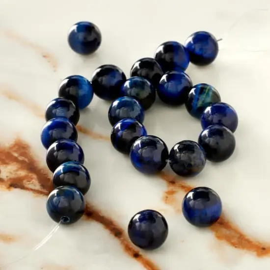 Dark Blue Tiger Eye Round Beads, 8mm by Bead Landing&trade; {3}
