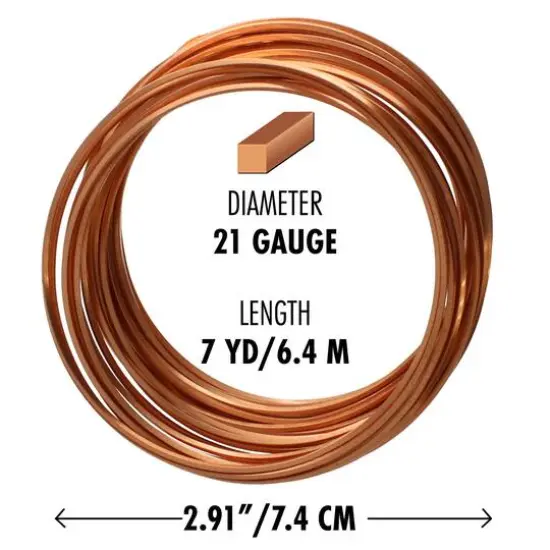 The Beadsmith&reg; Wire Elements&trade; 21 Gauge Tarnish Resistant Square Soft Temper Wire, 7yd. Natural Copper {6}