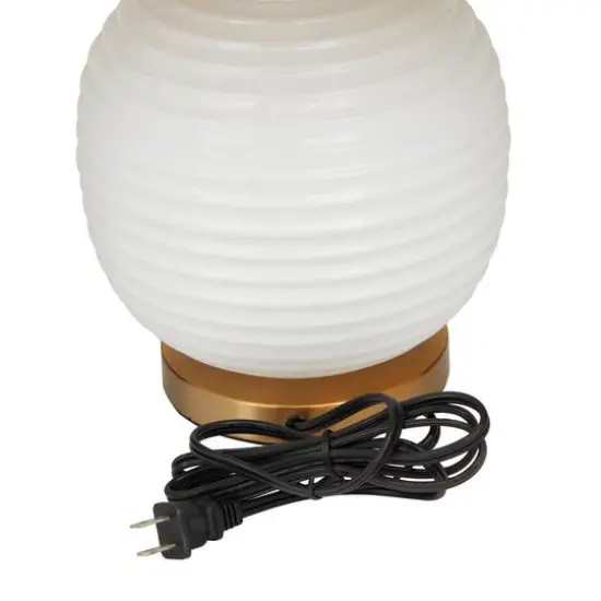 White Glass Modern Accent Lamp, 13" x 13" x 19" {7}