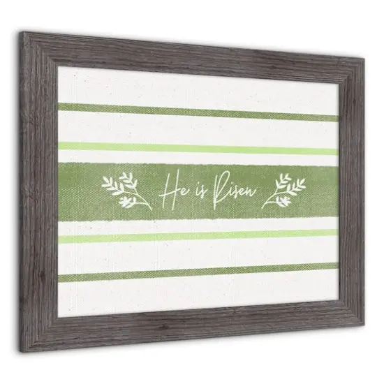He Is Risen Green Stripes 1 16" x 20" Western Gray Framed Print {3}