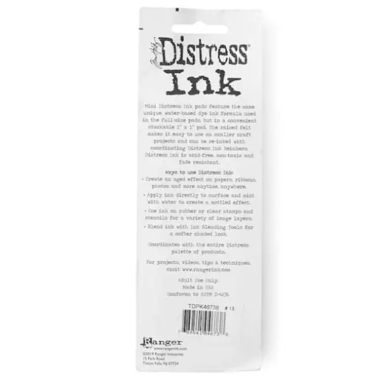 Tim Holtz&reg; Distress Ink Pad Mini Kit no 13 Cracked Pistachio/Abandoned Coral/Mermaid Lagoon/Fossilized Amber {6}