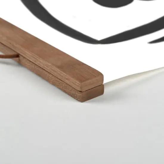 Black Medallion I 20" x 20" Teak Hanging Canvas {3}